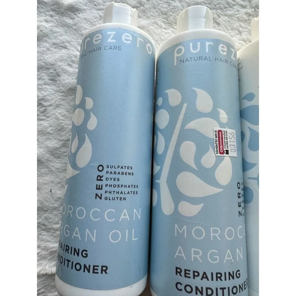 4X Purezero Moroccan Argan Oil Repairing Shampoo‎ & Conditioner 12 Fl oz each